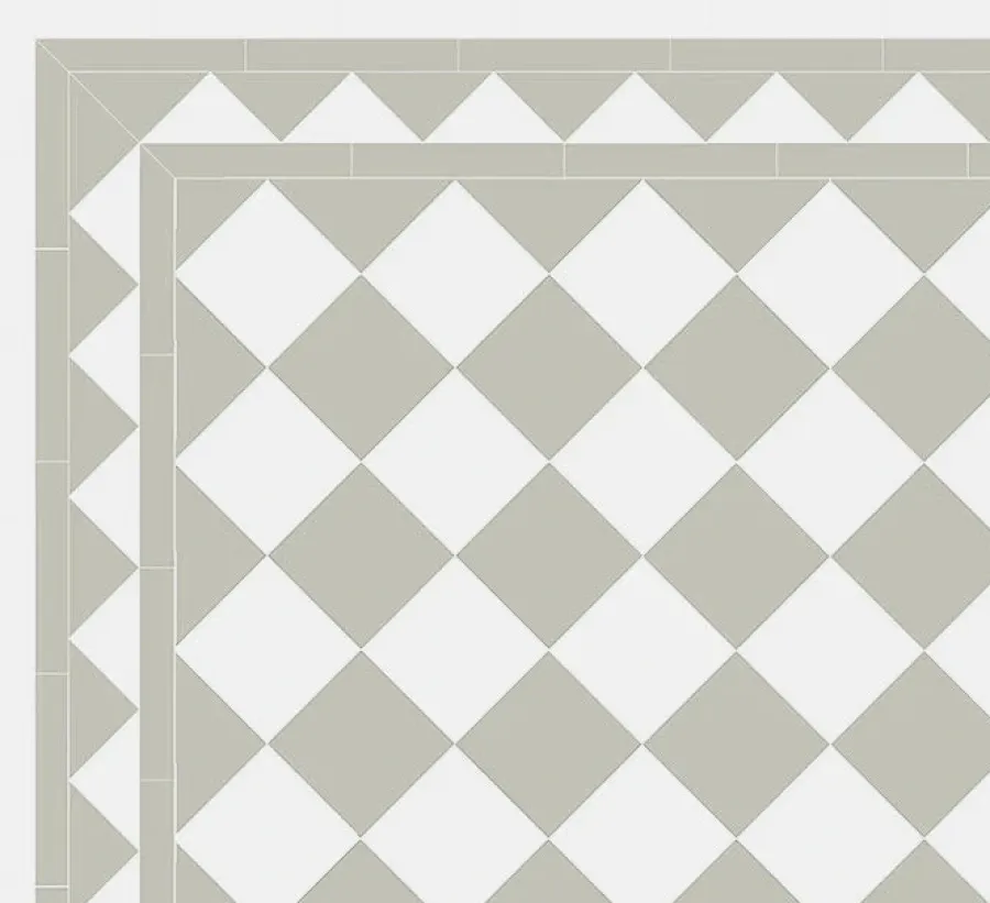 Winckelmans Schackrutigt Klinker|Klinker Hall|Klinker - Schackrutigt 15 x 15 cm pärlgrå/vit
