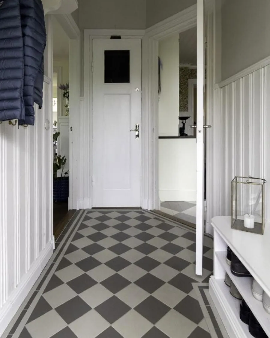Winckelmans Schackrutigt Klinker|Klinker Hall|Klinker - Schackrutigt 15 x 15 cm pärlgrå/grå