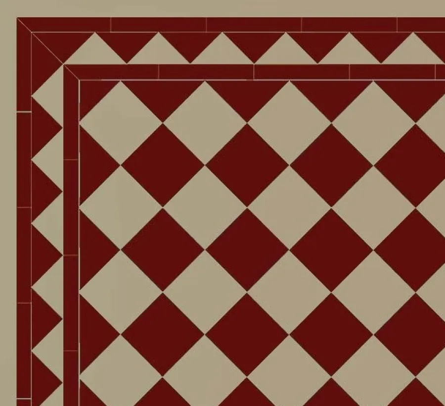 Winckelmans Schackrutigt Klinker|Klinker Hall|Klinker - Schackrutigt 15 x 15 cm röd/ljusgrå