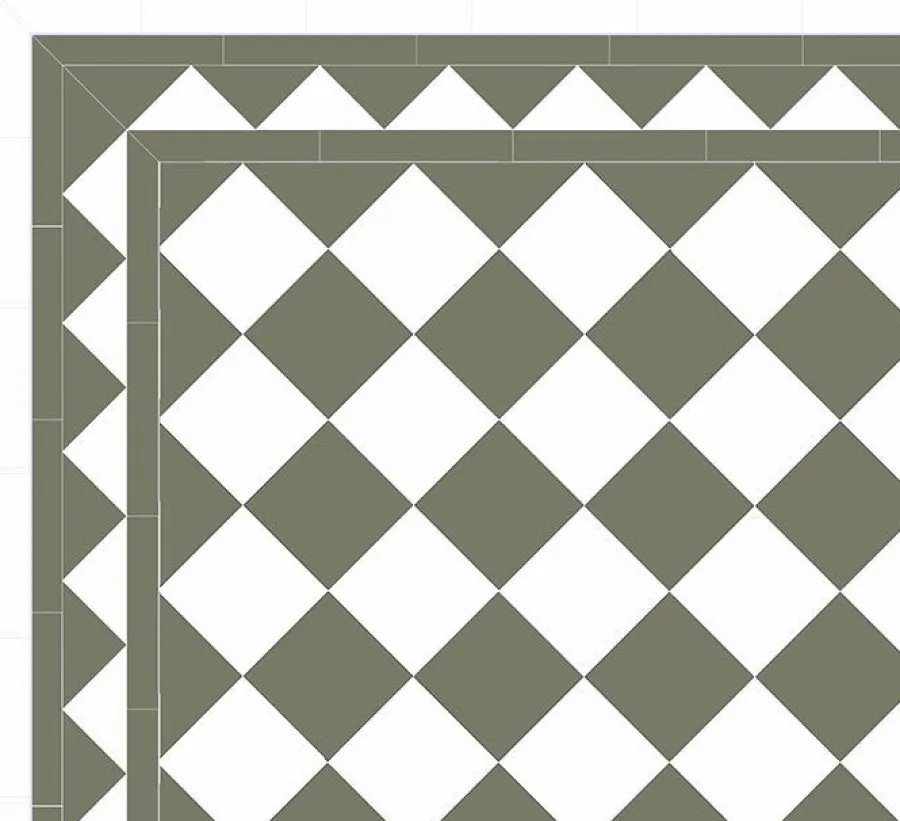 Winckelmans Schackrutigt Klinker|Klinker Hall|Klinker - Schackrutigt 15 x 15 cm vit/grön - Australian green