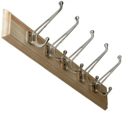 sekelskifte Kroklister|Kroklister I Trä|Kroklist 65 cm furu med klassisk klädkrok, nickel