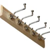 sekelskifte Kroklister|Kroklister I Trä|Kroklist 65 cm furu med klädkrok - Fehrlins 3255 nickel