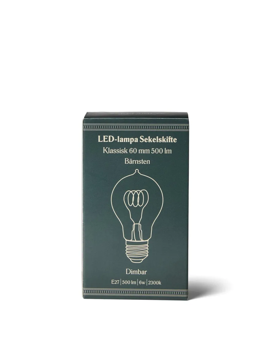 Lodan Lighting Led-Lampor E27|LED-lampa Sekelskifte - Klassisk 60 mm 500 lm, bärnsten