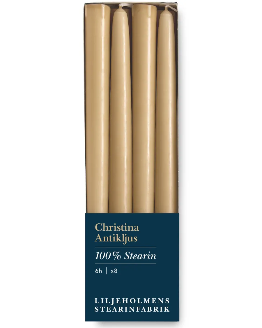 Liljeholmens Stearinfabriks AB Ljusstakar|Juldekoration|Liljeholmens Christinaljus - 8-pack honung
