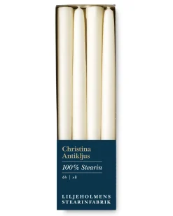 Liljeholmens Stearinfabriks AB Ljusstakar|Juldekoration|Liljeholmens Christinaljus - 8-pack antikvit