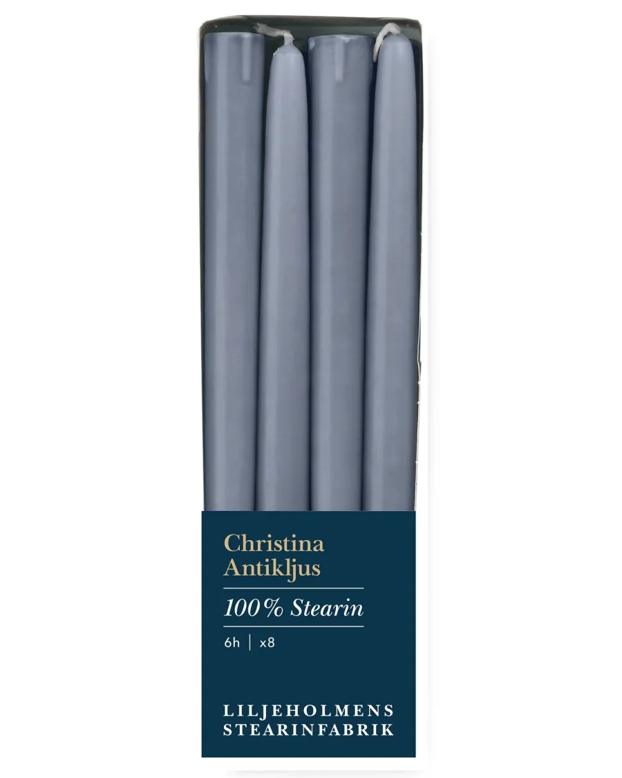 Liljeholmens Stearinfabriks AB Ljusstakar|Juldekoration|Liljeholmens Christinaljus - 8-pack ljusgrå