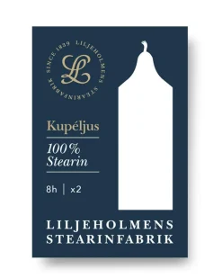 Liljeholmens Stearinfabriks AB Ljusstakar|Juldekoration|Liljeholmens Kupéljus - Blockljus vit 2-pack