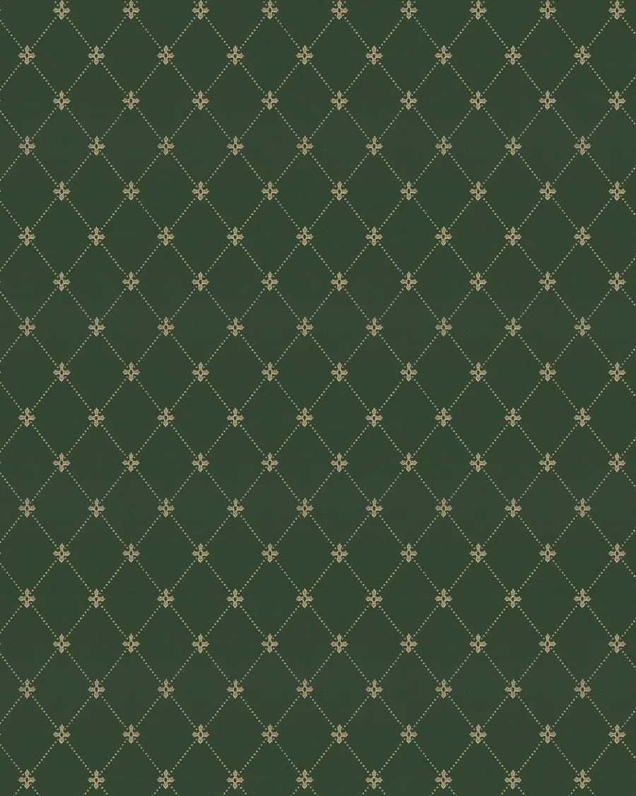 Lim & Handtryck AB Lim & Handtryck - Tapeter|Mönstrade Tapeter|Lim & Handtryck Tapet - Filipsborg grön/guld