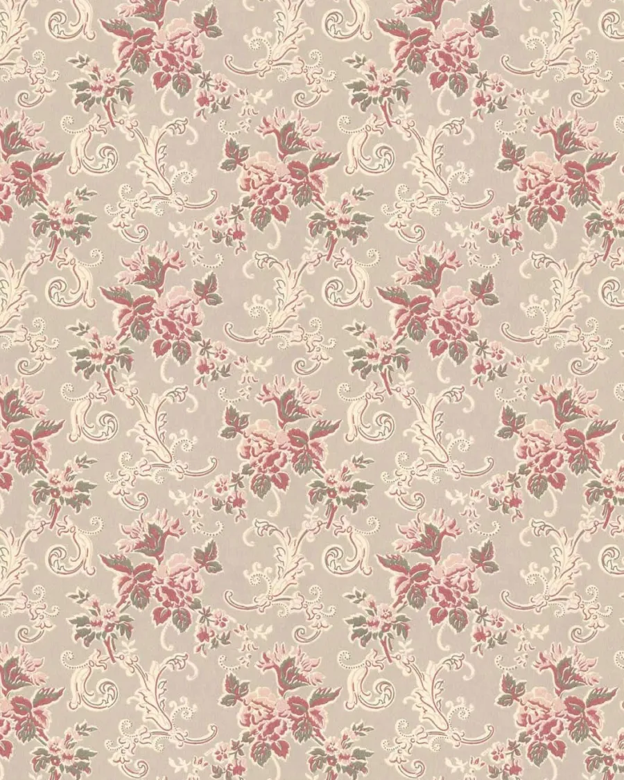 Lim & Handtryck AB Lim & Handtryck - Tapeter|Mönstrade Tapeter|Lim & Handtryck Tapet - Hovdala blomma vit/rosa