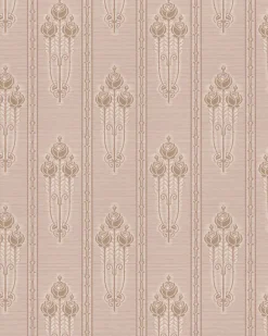 Lim & Handtryck AB Lim & Handtryck - Tapeter|Mönstrade Tapeter|Lim & Handtryck Tapet - Jugendros beige/guld