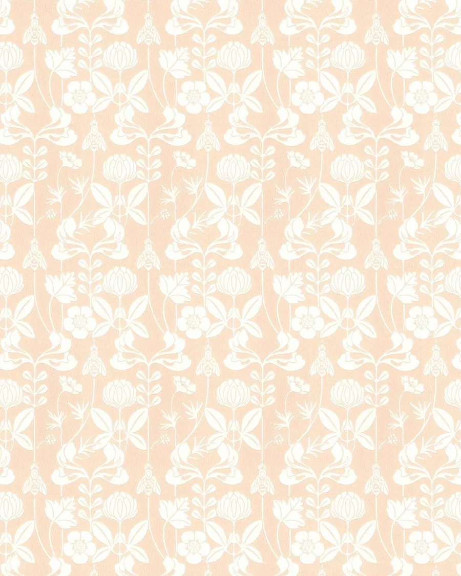 Lim & Handtryck AB Lim & Handtryck - Tapeter|Mönstrade Tapeter|Lim & Handtryck Tapet - Solsidan rosa/vit