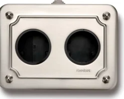 Fontini S.A. Utanpåliggande Kopplingsdosor|Metallbox utanpåliggande matt nickel horisontell - Fontini