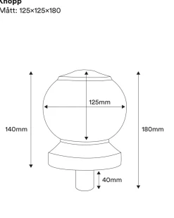 Nordingrå Trä AB Ändknoppar|Ändknoppar|Ändknopp till stolpe - Petite 140 x 110 mm