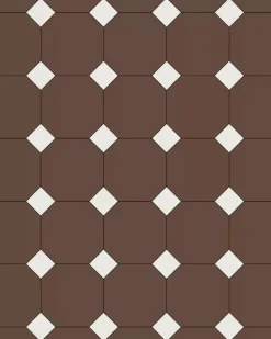 Winckelmans Oktagonklinker|Klinker Hall|Oktagonklinker - 15 x 15 cm chokladbrun/vit