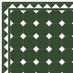 Winckelmans Oktagonklinker|Klinker Hall|Oktagonklinker - 15 x 15 cm mörkgrön/vit