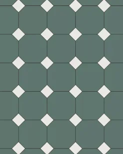 Winckelmans Oktagonklinker|Klinker Hall|Oktagonklinker - 15 x 15 cm mörkgrön/vit