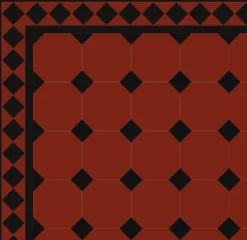 Winckelmans Oktagonklinker|Klinker Hall|Oktagonklinker - 15 x 15 cm röd/svart