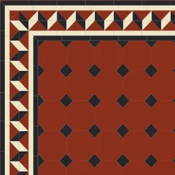 Winckelmans Oktagonklinker|Klinker Hall|Oktagonklinker - 15 x 15 cm röd/svart