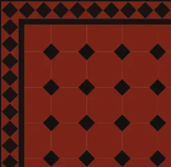 Winckelmans Oktagonklinker|Klinker Hall|Oktagonklinker - 15 x 15 cm röd/svart