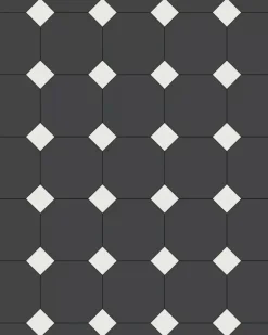 Winckelmans Oktagonklinker|Klinker Hall|Oktagonklinker - 15 x 15 cm svart/vit