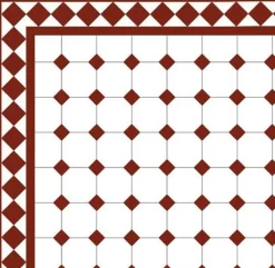 Winckelmans Oktagonklinker|Klinker Hall|Oktagonklinker - 10 x 10 cm vit/röd