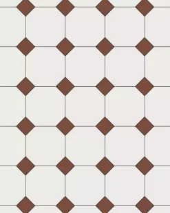 Winckelmans Oktagonklinker|Klinker Hall|Oktagonklinker - 15 x 15 cm vit/röd