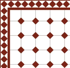 Winckelmans Oktagonklinker|Klinker Hall|Oktagonklinker - 15 x 15 cm vit/röd