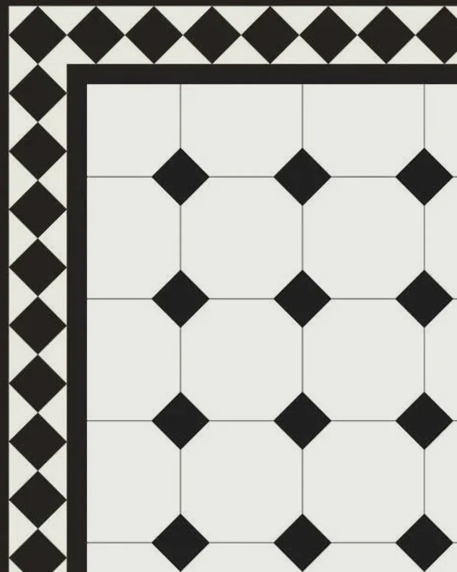 Winckelmans Oktagonklinker|Klinker Hall|Oktagonklinker - 15 x 15 cm vit/svart