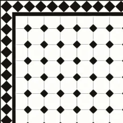 Winckelmans Oktagonklinker|Klinker Hall|Oktagonklinker - 10 x 10 cm vit/svart