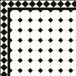 Winckelmans Oktagonklinker|Klinker Hall|Oktagonklinker - 10 x 10 cm vit/svart
