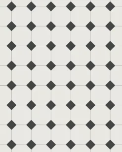 Winckelmans Oktagonklinker|Klinker Hall|Oktagonklinker - 10 x 10 cm vit/svart