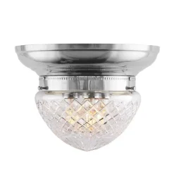 Karlskrona Lampfabrik Stora Taklampor|Plafonder|Plafond - Taklampa Frödingplafond 200 nickel, slipat klarglas