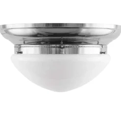 Karlskrona Lampfabrik Stora Taklampor|Plafonder|Plafond - Taklampa Frödingplafond 300 nickel, opalvit skärm