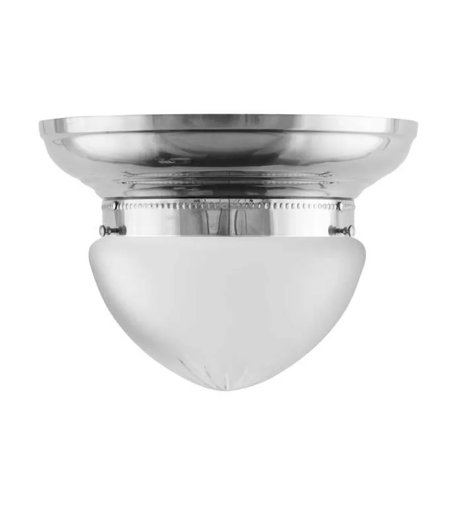 Karlskrona Lampfabrik Stora Taklampor|Plafonder|Plafond - Taklampa Frödingplafond 200 nickel, slipat mattglas