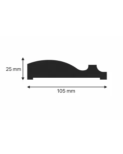 sekelskifte Provbitar - Trälister|Skurklossar/Fodersocklar|Provbit - Fodersockel - Gefle 25x105 mm