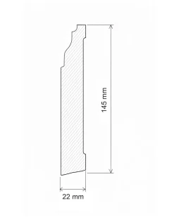 sekelskifte Provbitar - Trälister|Golvsocklar|Provbit - Golvsockel - Mälarhöjden 145 mm