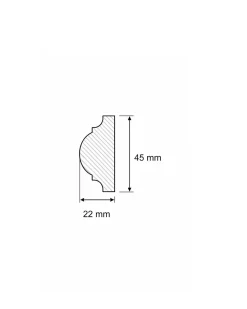 sekelskifte Provbitar - Trälister|Övrig List|Provbit - List - Dekorlist furu 22x45 mm