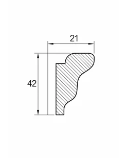 sekelskifte Provbitar - Trälister|Övrig List|Provbit - List - Tavelhängarlist 42 mm