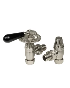 Arroll Limited Radiatorer|Ventiler & Vred|Radiatorventil - Slottsvred Strömsfors borstat nickel/trä