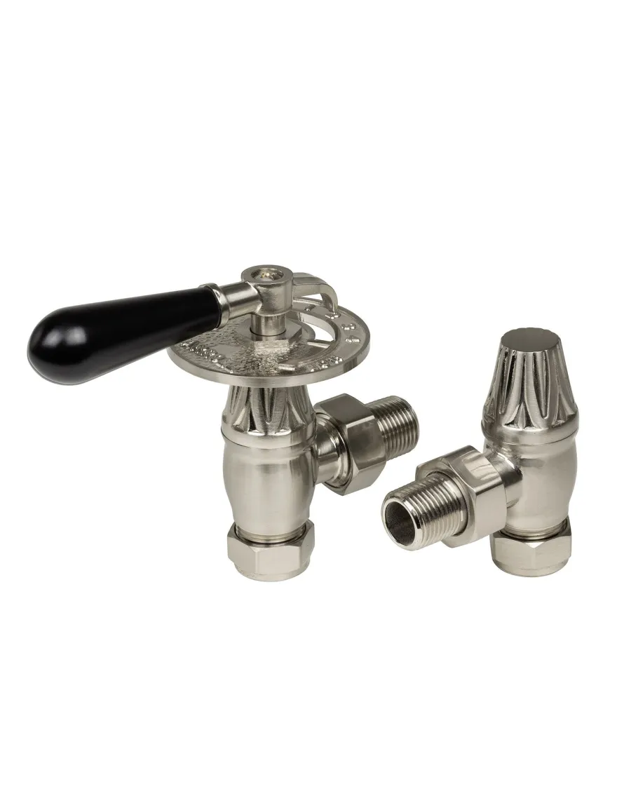 Arroll Limited Radiatorer|Ventiler & Vred|Radiatorventil - Slottsvred Strömsfors borstat nickel/trä