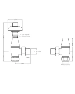Arroll Limited Radiatorer|Ventiler & Vred|Radiatorventil termostat - Chelsea Svart nickel