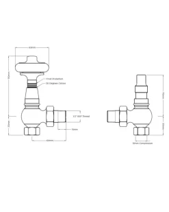 Arroll Limited Radiatorer|Ventiler & Vred|Radiatorventil termostat - Kensington borstat nickel/trä