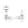 Arroll Limited Radiatorer|Ventiler & Vred|Radiatorventil termostat - York (vinklad) krom/trä