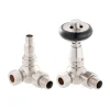 Arroll Limited Radiatorer|Ventiler & Vred|Radiatorventil termostat - York (vinklad) borstat nickel/trä