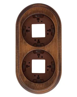 Fontini S.A. Ramar|Övrigt Från Fontini|Ram till strömbrytare 2 hål mörkbetsat trä - Fontini utanpåliggande
