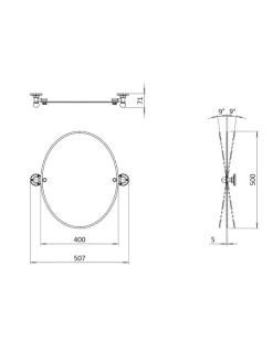 Badex AB Hallspeglar|Spegel - Burlington oval, guld