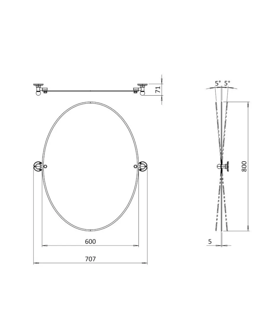 Badex AB Hallspeglar|Spegel - Burlington oval, matt nickel