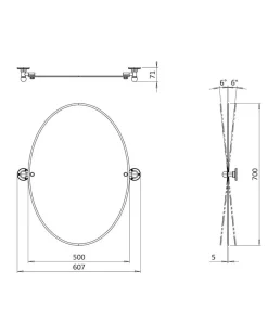 Badex AB Hallspeglar|Spegel - Burlington oval, matt nickel