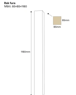 Nordingrå Trä AB Pelare & Stolpar|Stolpe - Rak pelare 85 x 85 x 1180 mm furu