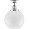 Karlskrona Lampfabrik Klotlampor - Tak|Taklampa - Byström 100 nickel, stor klotskärm